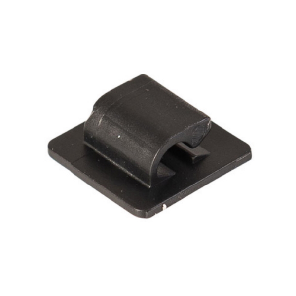 Black Self Adhesive Cable Clips Up to 6mm cables Packet 10