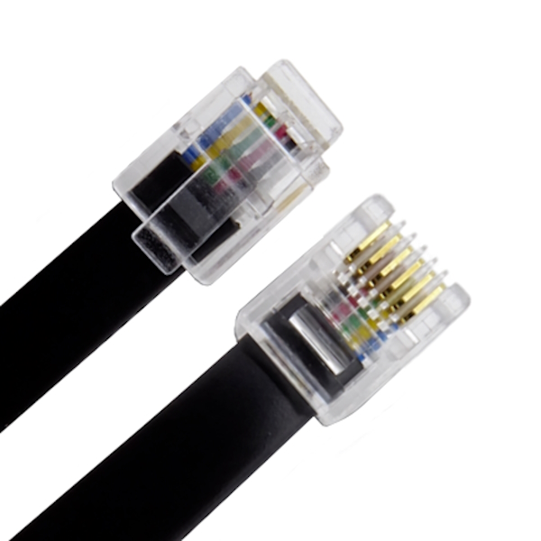 LocoNet Cable RJ12 to RJ12 6P6C Black 0.25 Metre Long