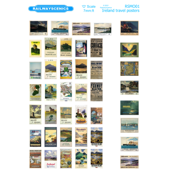 A5 Printed Republic of Ireland Travel Posters In 7mm:ft 1:43 O Scale