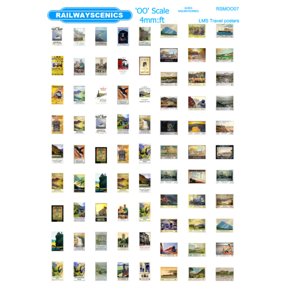 A5 Printed LMS Travel Posters In OO / 4mm:ft / 1:76 Scale