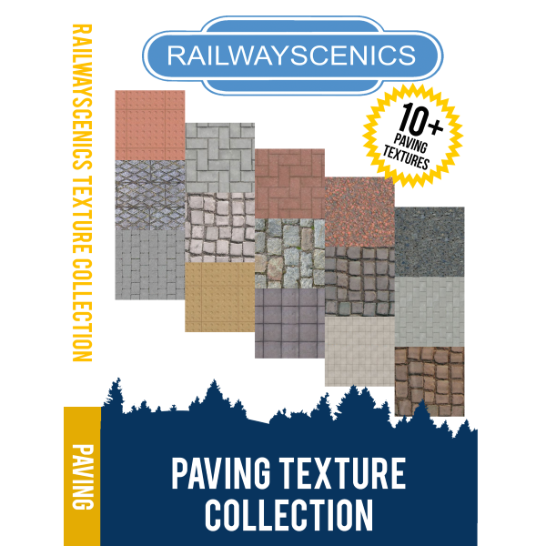 CD Collection Disc Of 16 Paving Textures 3mm:ft 1:101.6 TT Scale