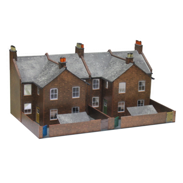 Superquick C5 Red Brick Terraced Rears Low Relief OO/HO Card Kit