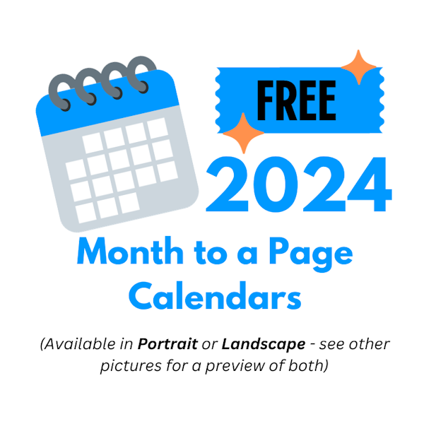2024 Monthly Calendar Free Download 12 Pages Month to View