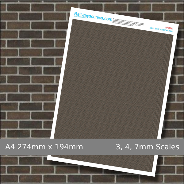 Black Brick Stretcher Bond Texture Sheet Download