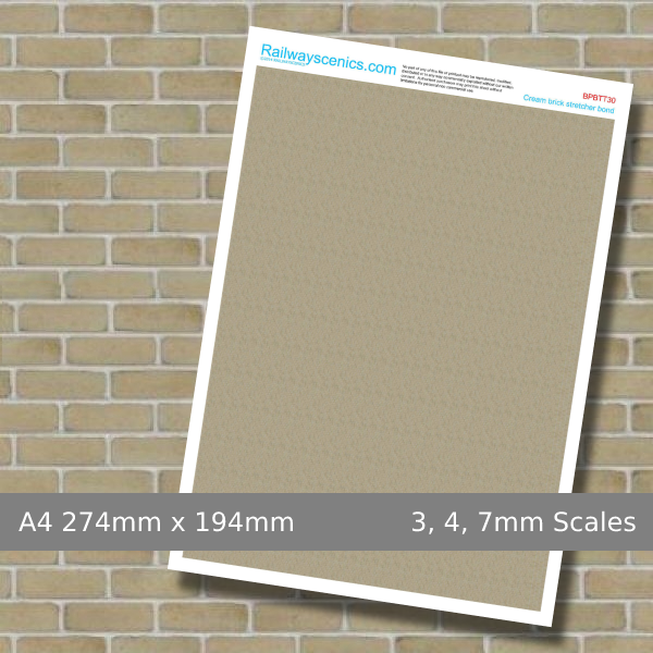 Cream Brick Stretcher Bond Texture Sheet Download