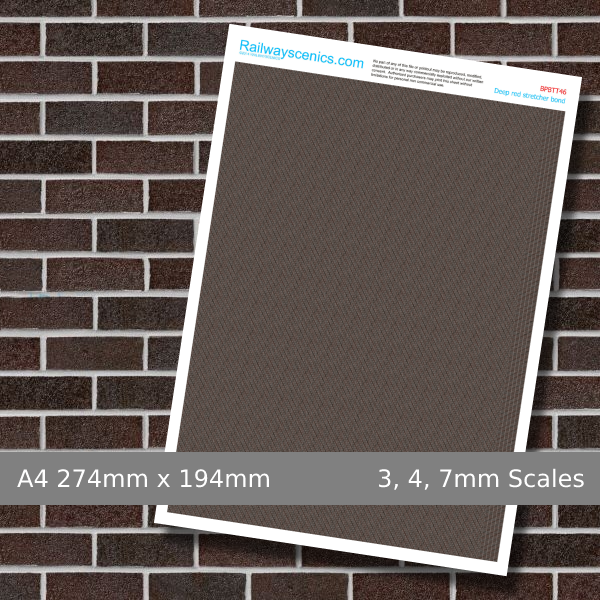 Deep Red Brick Stretcher Bond Brick Texture Sheet Download