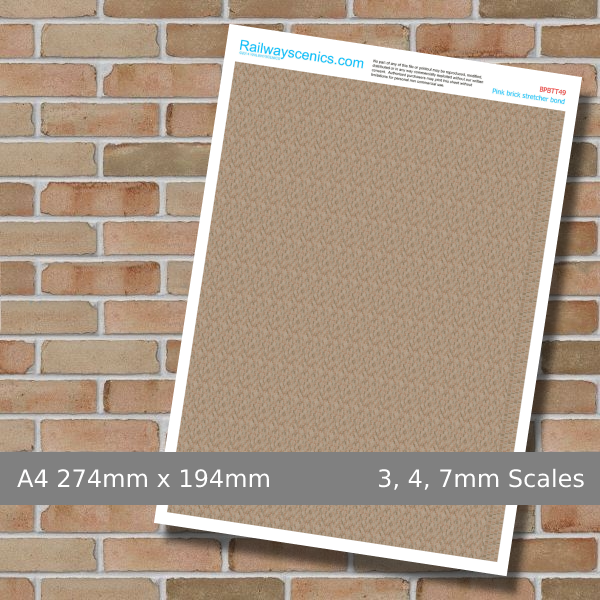 Pink Brick Stretcher Bond Texture Sheet Download