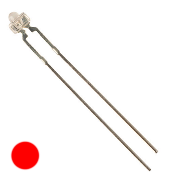 1.8mm 2.1V Standard Water Clear Red LED Resistor Required