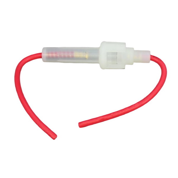White 5A In Line Fuse Holder for 20 x 5mm Glass Fuses