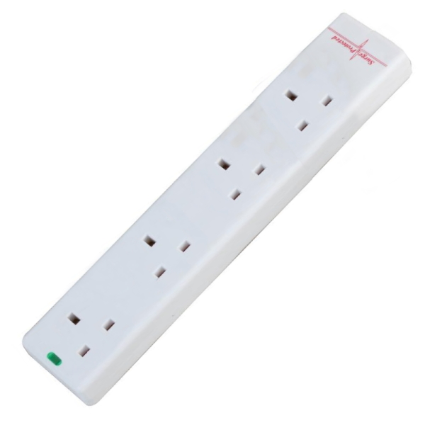 Extension 4 Way Non Switched Surge Protected Socket Unwired