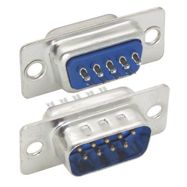 Panel Mounting 9 Pin D Sub Connector Male Plug Standard