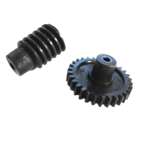 Black Push Fit 34:1 Worm Drive & Wheel With 2mm Bore