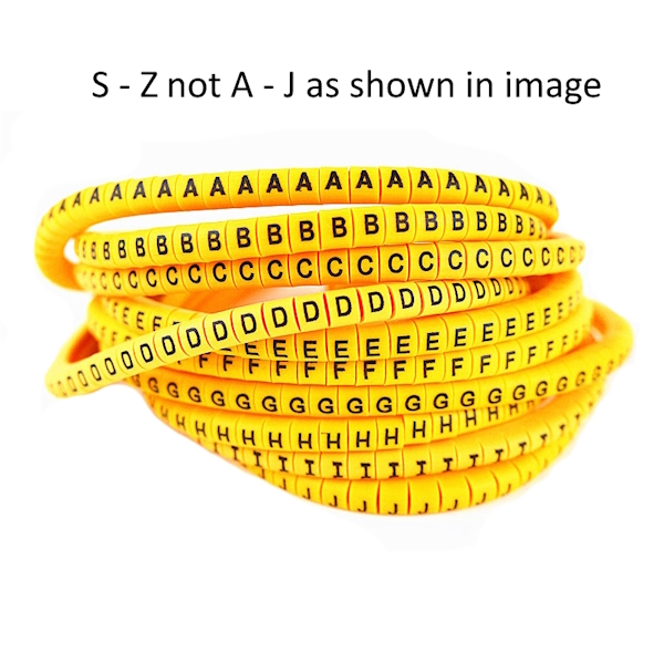 Clip On Cable Marker Pre-printed S-Z Yellow 400 Pack