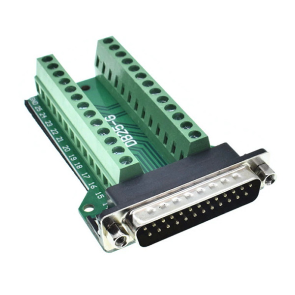 25 Pin Male Plug D-Sub Breakout Board and Mounting Kit