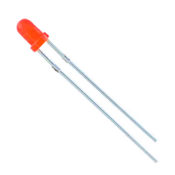 5mm Diffused Red 12v Flashing LED With Integrated Resistor