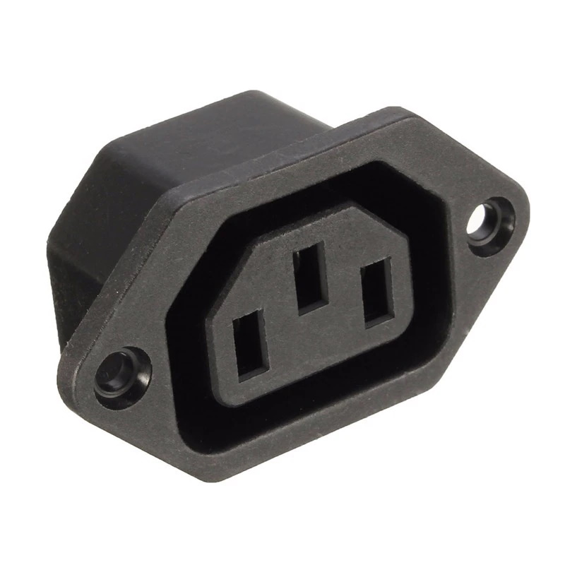 3 Pin C13 IEC Single Chassis Outlet Connector Non Switched