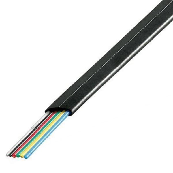 Telephone Cable 6 Core 26AWG Black Outer Flat