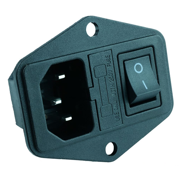 Panel Mount C14 IEC Inlet Switched Fused 10A 250VAC