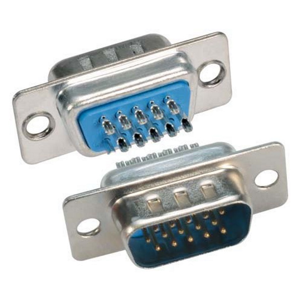 Panel Mounting 15 pin High Density D Sub Connector Plug