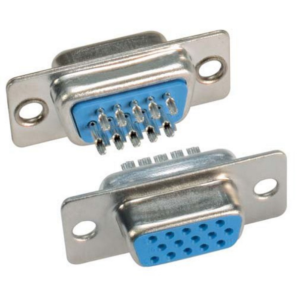 Panel Mounting 15 Pin High Density D Sub Connector Socket