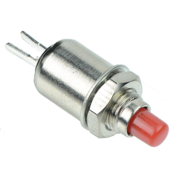 Micro-Miniature Momentary SPST OFF-(ON) Red Push Button Switch
