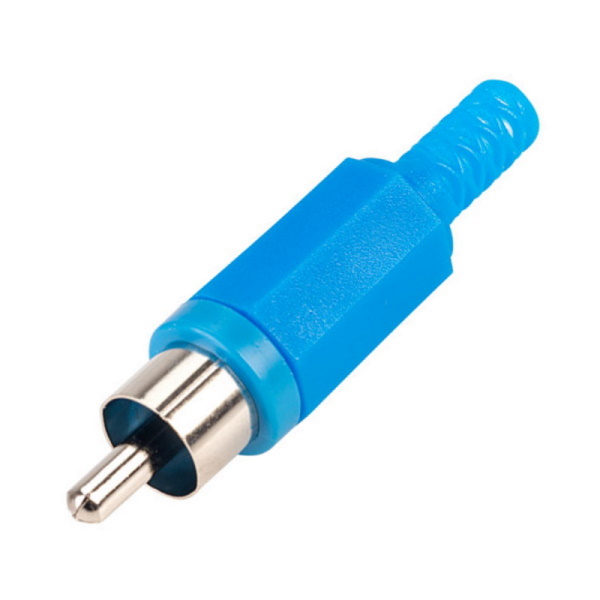 Insulated Phono RCA Male Plug Blue