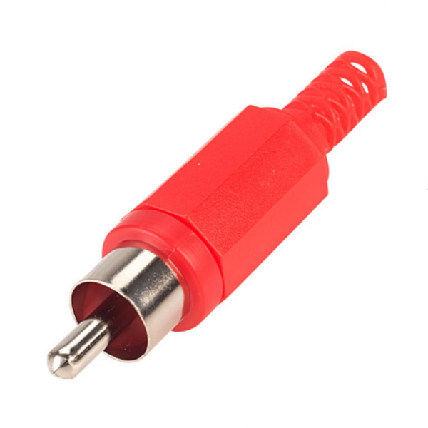 Insulated Phono RCA Male Plug Red