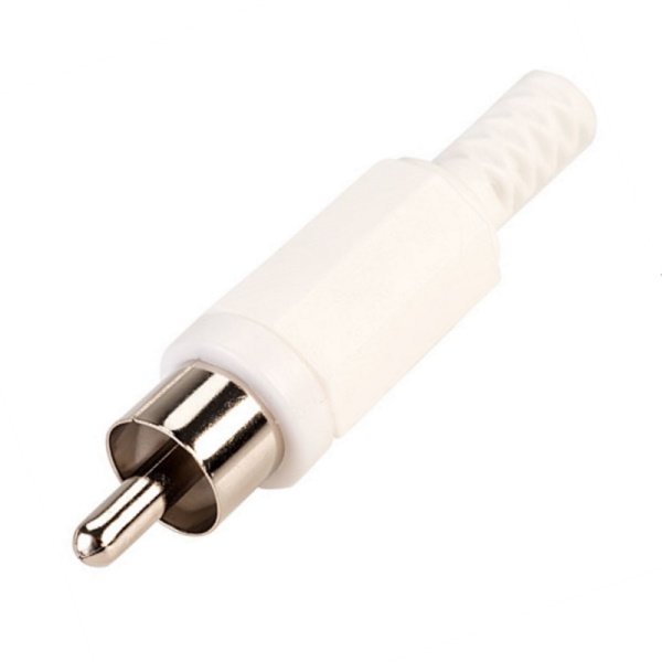 Insulated Phono RCA Male Plug White