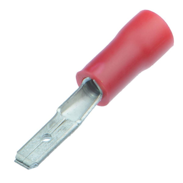 Red 2.8mm Male Tab Crimp On Terminal Connector Pkt 25