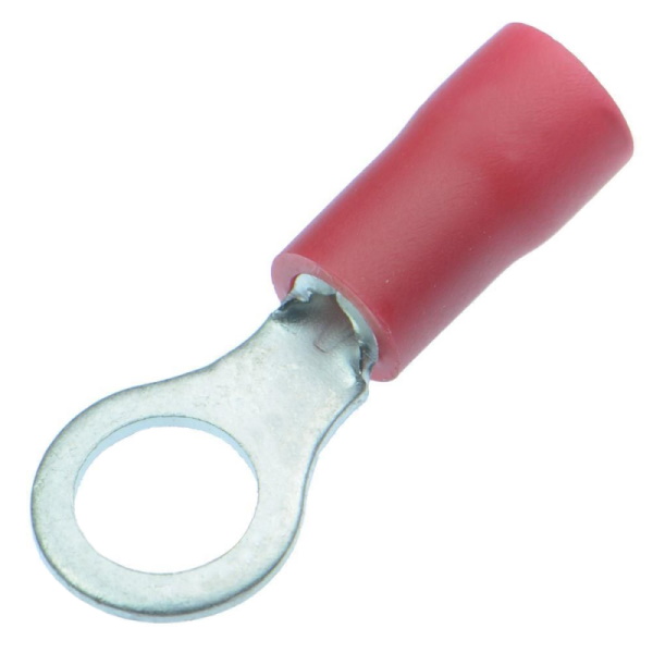 Red 5.3mm (2BA) Ring Crimp On Terminal Connector Pkt 25