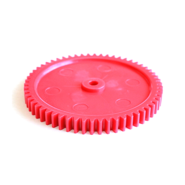 Red Plastic Gear With 4mm Bore Centre 58 Teeth