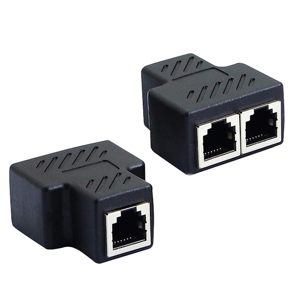 RJ45 8P8C Ethernet Cable Splitter Connector 2 Way Adapter