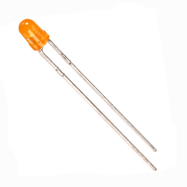 3mm Diffused Orange 2.0v Standard LED Resistor Required