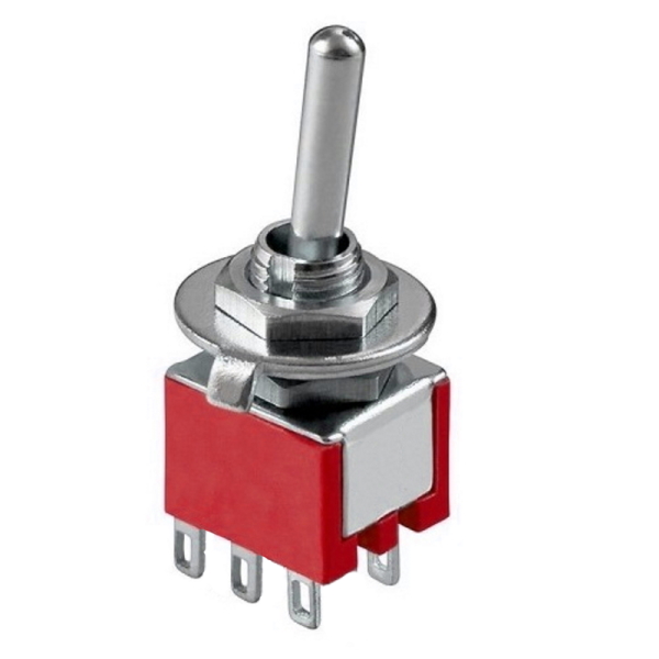 Sub Miniature Toggle Switch DPDT ON - ON Panel Mount