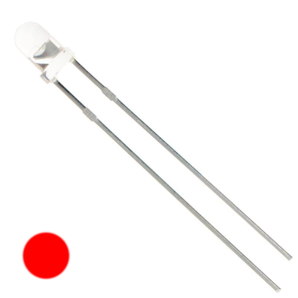 3mm Water Clear Red 2.1v 5000mcd LED Resistor Required