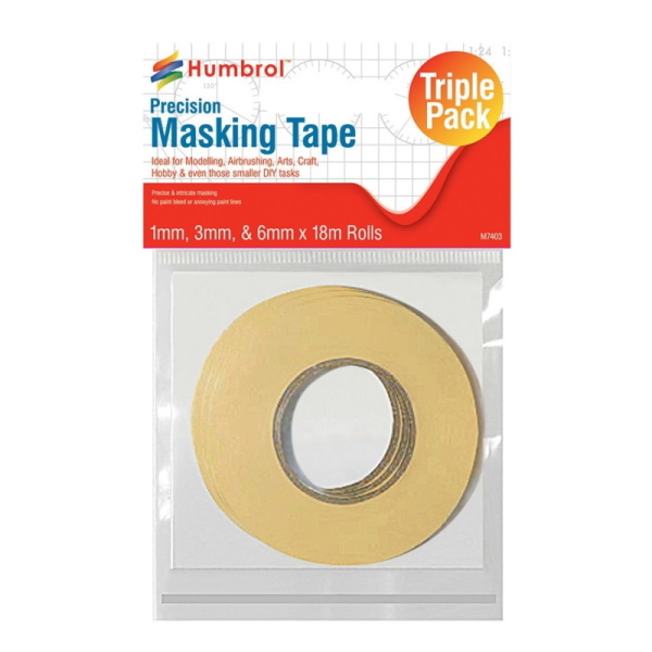 Humbrol Precision Masking Tape Triple Pack 1, 3 and 6mm
