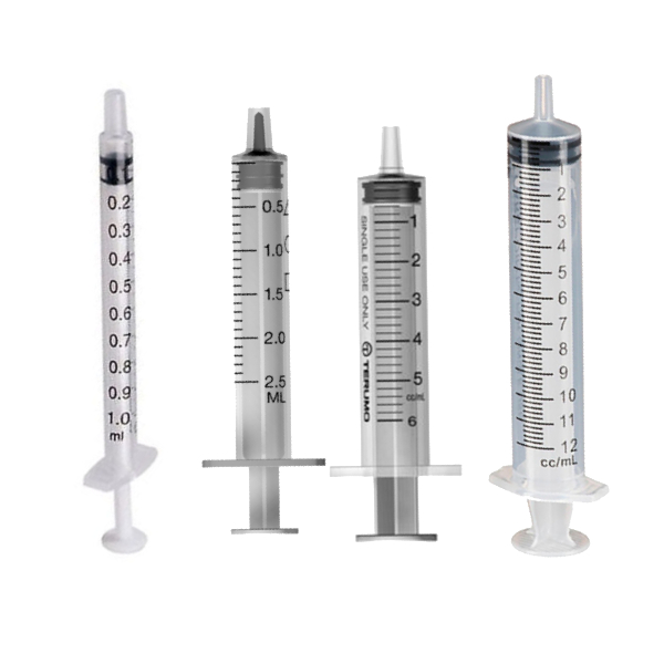 Disposable Syringes Set of 4 Different Sizes