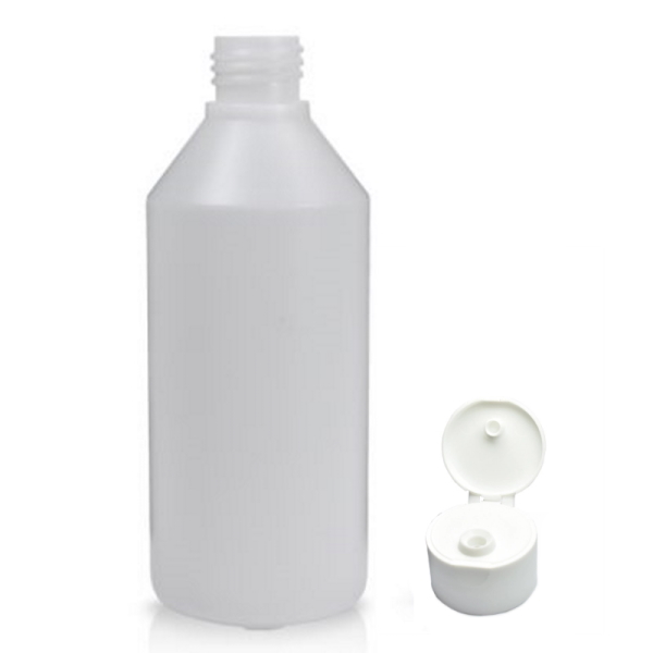 250ml HDPE Bottle with 28mm Glue Style Flip Top Lid