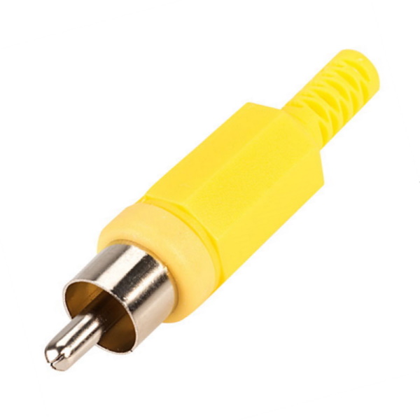Insulated Phono RCA Male Plug Yellow