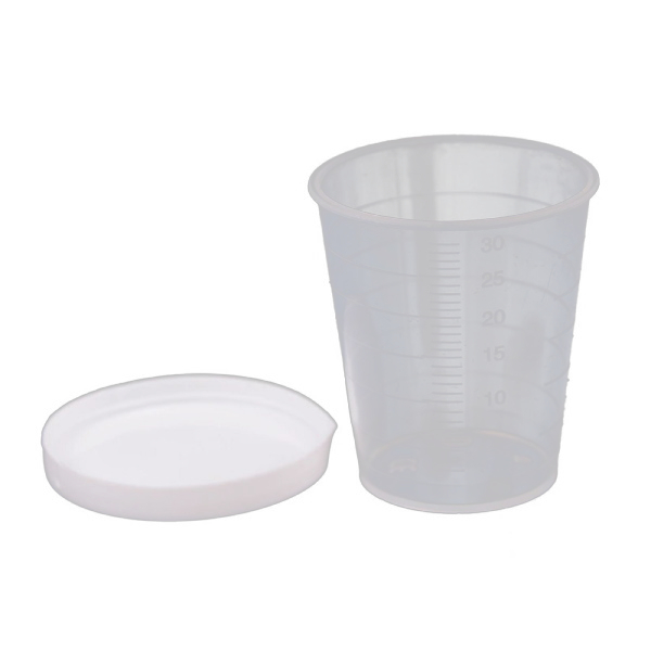 Clear Plastic Measuring Cups With Lid 30ml Set of 2